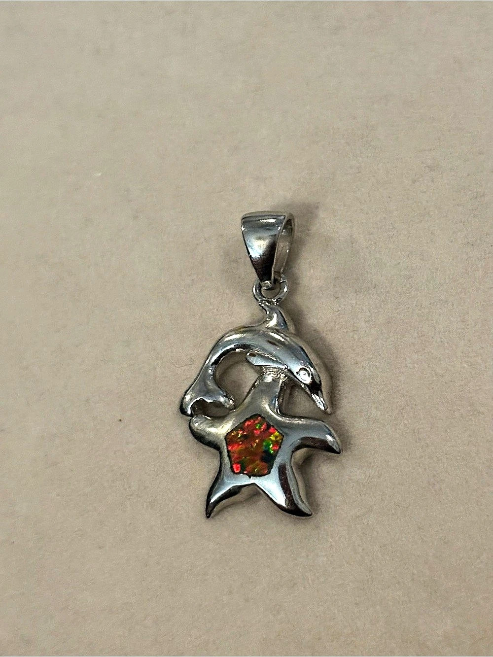 Dolphin Star Pendant Necklace Silver